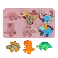 silicone diy handmade party supplies cartoon dino tray chocolate molds 6 dinosaur cake mold jello biscuit soap mould