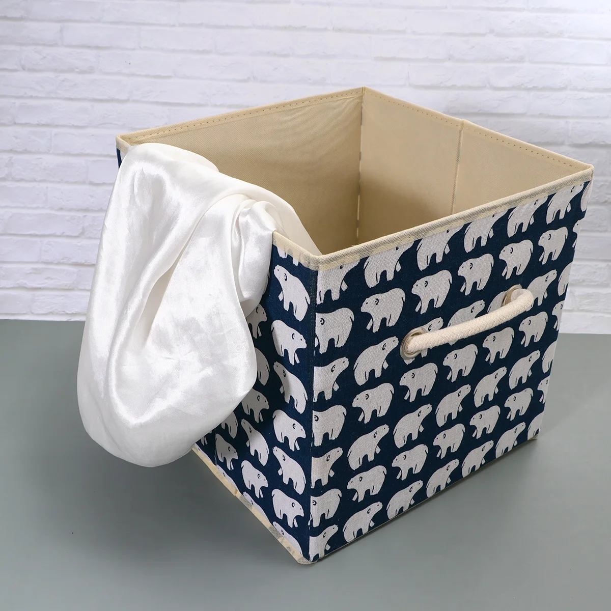 

Home Cotton Storage Basket Foldable Sundries Cotton Desktop Container Laundry Baby
