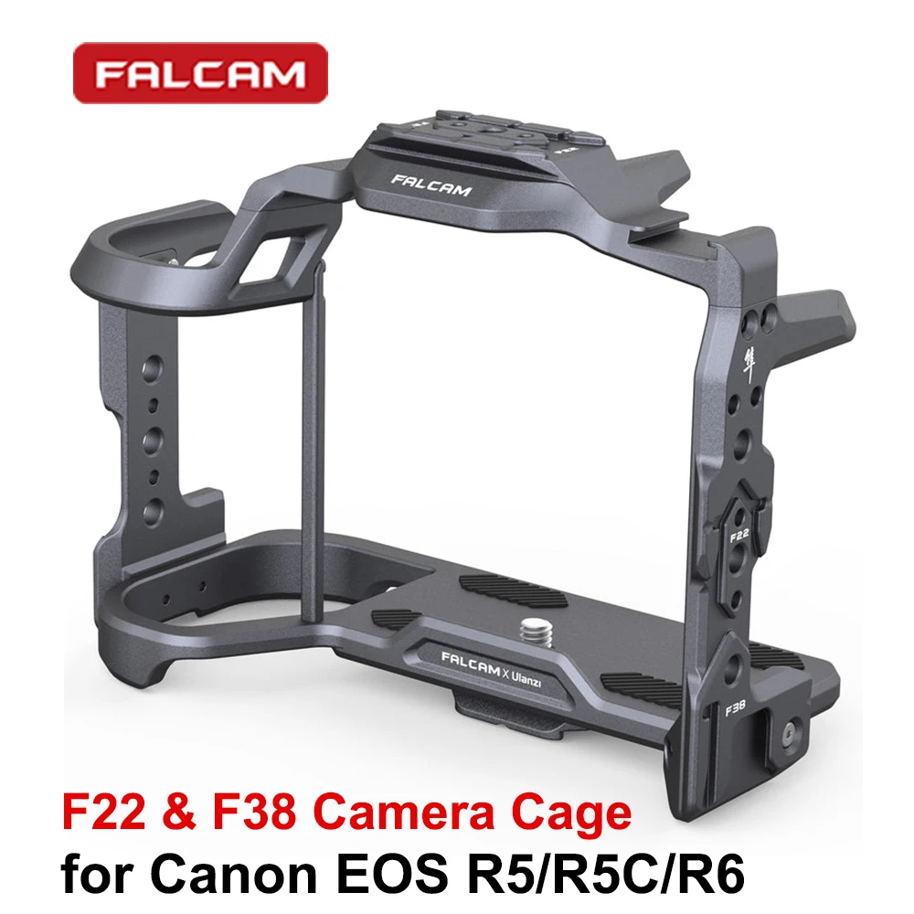 Falcam F22 F38 Quick Release System Camera Cage Rig with Cold Shoe Mount For Canon EOS R5 R5C R6 Camera
