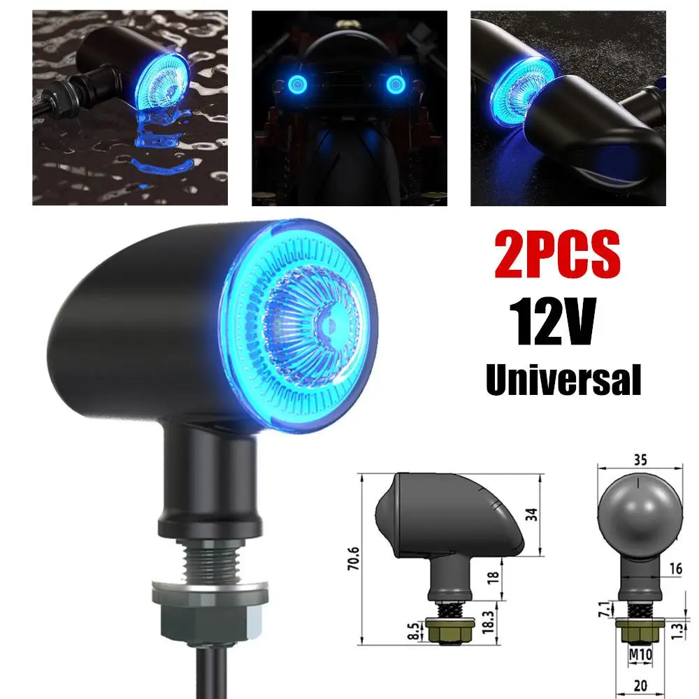 

1 пара мотоциклетных светодиодных сигнальных ламп в стиле ретро, дневные ходовые огни, модифицированные детали, совместимые с двигателем ...