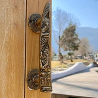 indian handmade all copper elephant god long door handle surface mounted copper handle
