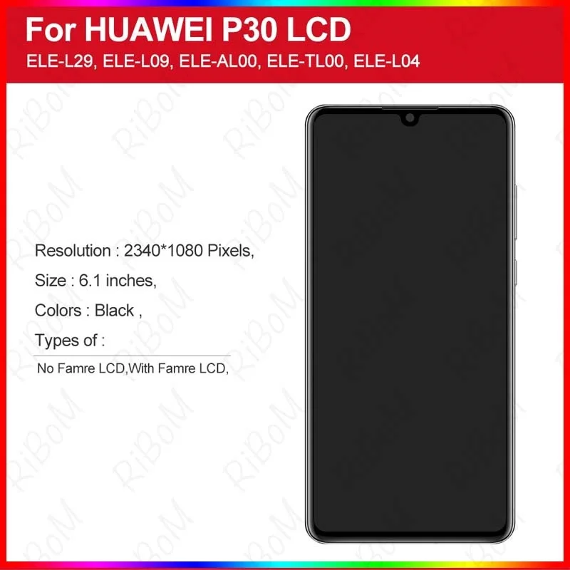 

Новый ЖК-дисплей для Huawei P30, ЖК-дисплей с поддержкой разблокировки по отпечатку пальца, замена экрана ELE-L29 L09 L04 6,1 дюйма