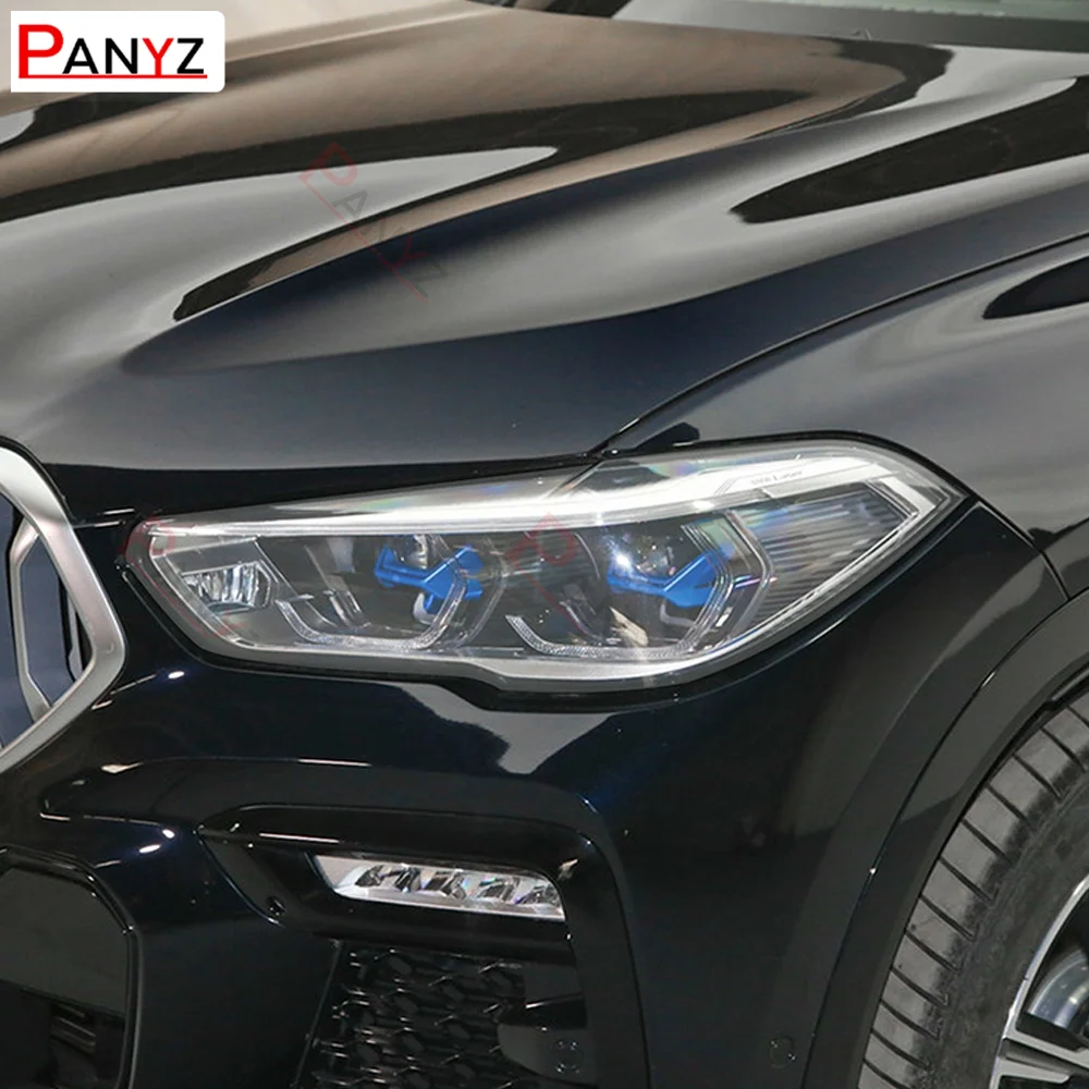 2 шт. Прозрачная Черная защитная пленка для автомобильных фар BMW X6 G06 2020