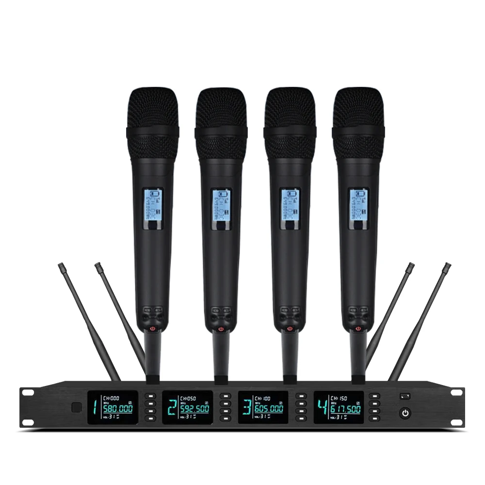 Беспроводная микрофонная система 4-канальный ручной микрофон с