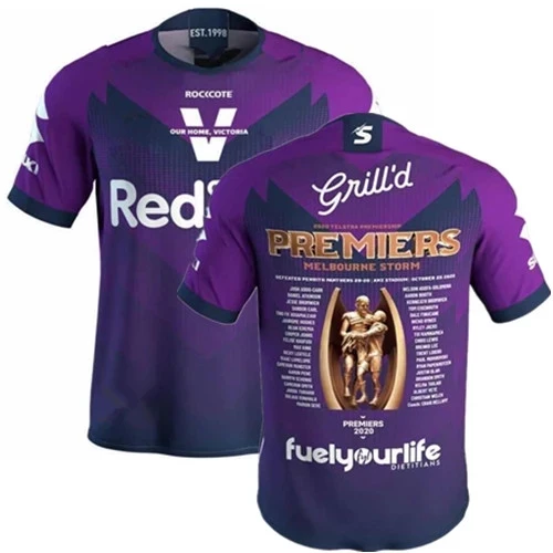 

2020 MELBOURNE STORM PREMIERS RUGBY JERSEY 2021 Melbourne Storms Rugby TRAINING SHORTS JERSEY size S--5XL