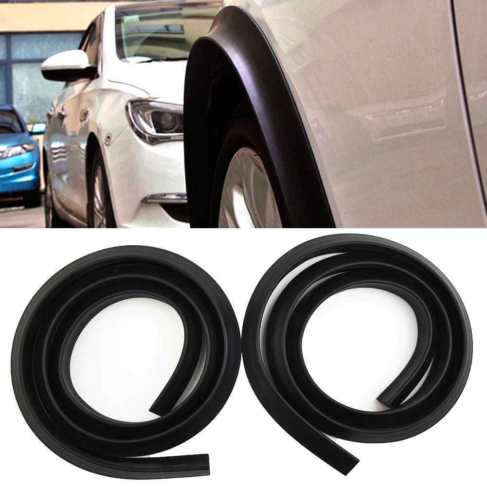 

2Pcs/set 1.5m Black Rubber Car Wheel Fender Extension Moulding Flares Trim Strip Edge External Wheel Tire Protection For All Car