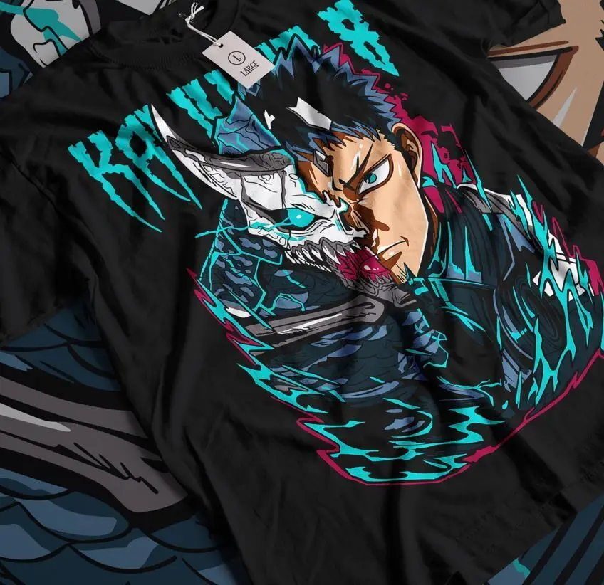 Футболка Kaiju no 8 Кафка подарок манга лучшая аниме графическая футболка черная