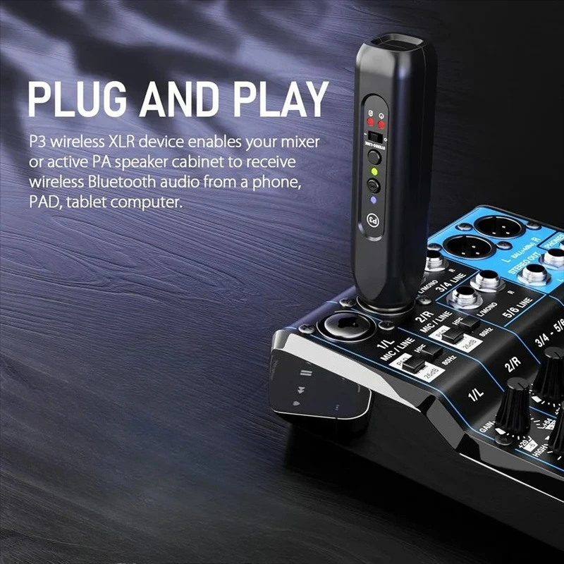 Фото Беспроводной Bluetooth-приемник XLR A66K-Xvive P3D, беспроводной Bluetooth-аудиоприемник Xvive P3D для микшеров, активных PA-систем, DJ-систем №3
