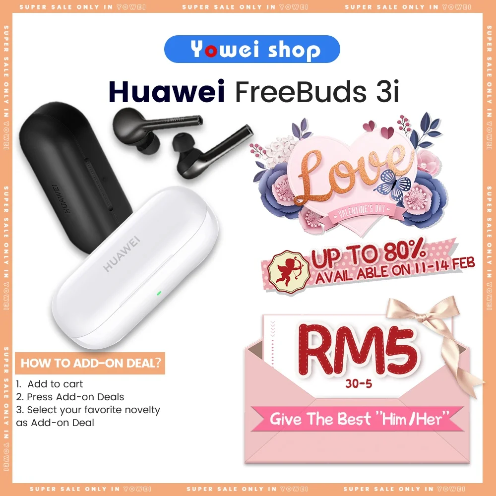 

Huawei Earphone Freebuds 3i Earbuds Bluetooth Earphone TWS Active Noise Cancellation Compatible with Android iPhone Laptop Pad