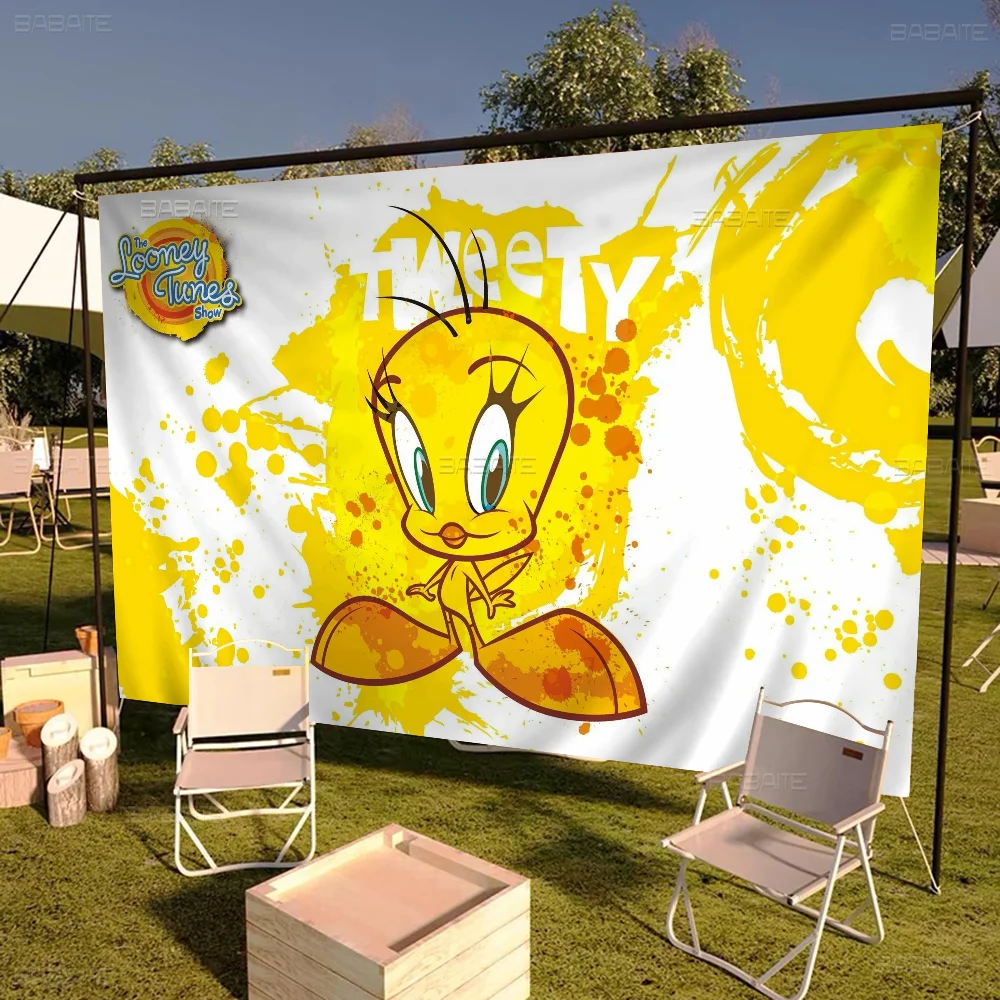 Желтый мультяшный T-Tweetys Bird маленький размер баннер для черлидинга ручной флаг