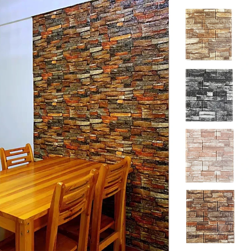 

Self-adhesive wallpaper Imitation Brick Bedroom Decoration Waterproof Self-adhesive 3D Wall Sticker Living Room Kitchen Sticker