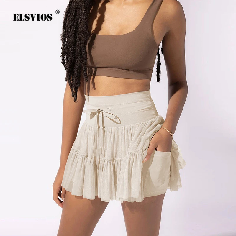 

Удобная Повседневная Женская юбка средней длины, защитные брюки, новая плиссированная юбка с высокой талией на шнуровке, пикантные пряные юбки для девушек для женщин