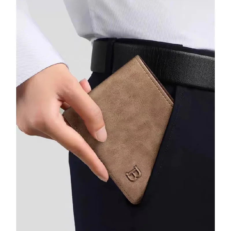 New PU Leather Men's Short Wallet Slim Business Card Holders Male Short Coin Pocket Wallet Dollar Money Purse For Man