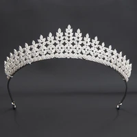 cubic zirconia wedding bridal royal tiara crown for women bride birthday hair accessories jewelry ch10353