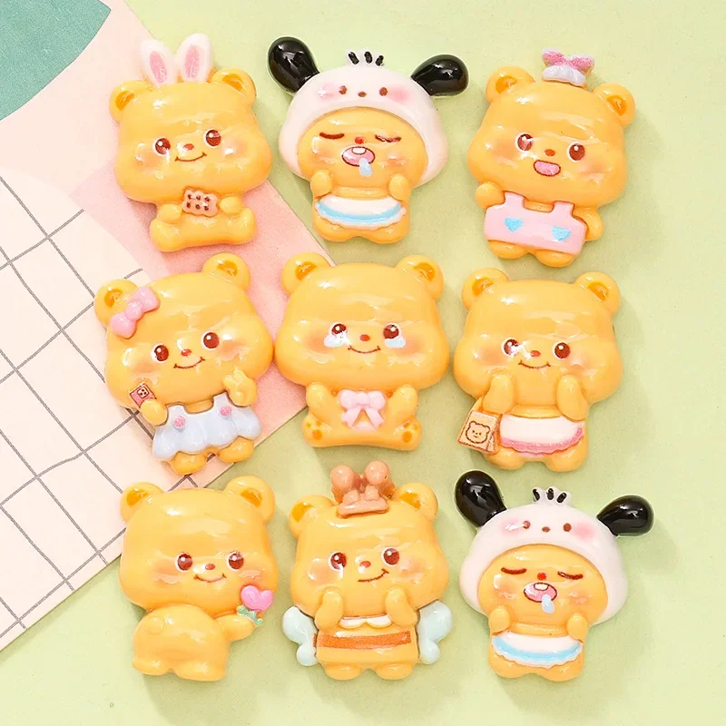 10 шт. мультяшный милый сливочный медведь самодельный кремовый клей для телефона