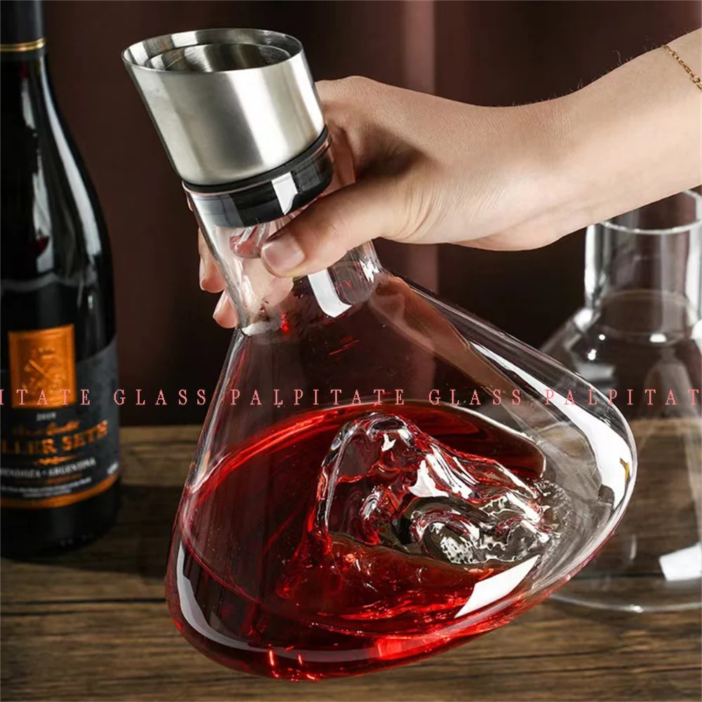 

PALPITATE Iceberg Wine Decanter 1500ML Handmade Crystal Pourer Premium Water Carafe Thickened Bar Accessories Whisky Decanter