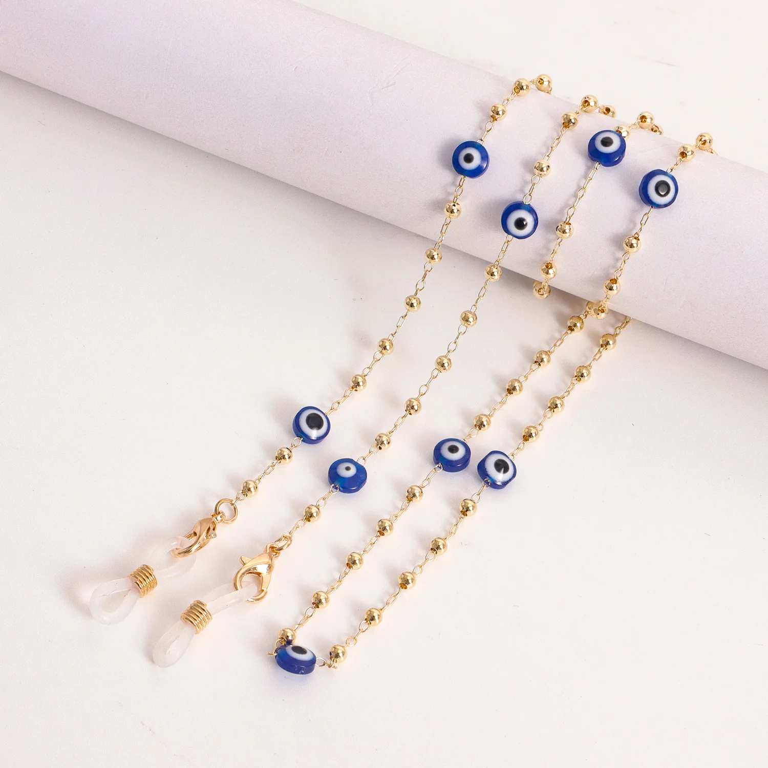 

Blue Turkish Eye Glasses Chain Mask Lanyard Acrylic Evil Eye Alloy Beads Holder Rope Strap Eye Glasses Chains Fashion Jewelry