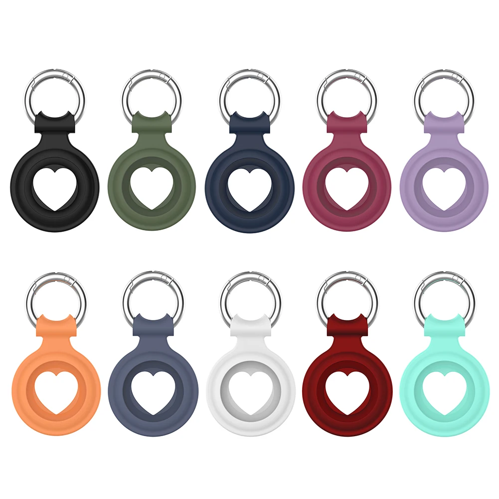 

Keychain for Apple Airtags Anti-Lost Device Tracker Protector Locator Silicone Protective Case Spring Buckle Sweat-proof Cover