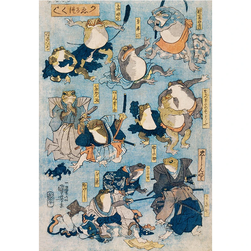 

Печать на холсте "Голубые волны" Hokusai
