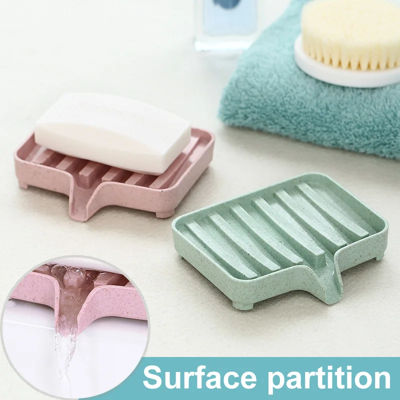 

1 Pcs Sponge Holder PP Wheat Straw Storage Rack Drain Soap Box Tray Soapbox Shower Soap Tray Tool Soap Dish Plate Holder