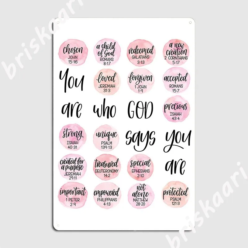 

You Are Who God Says You Are Identity In Christ Metal Sign Garage Decoration Club Bar Designing Club Party Tin Sign Poster