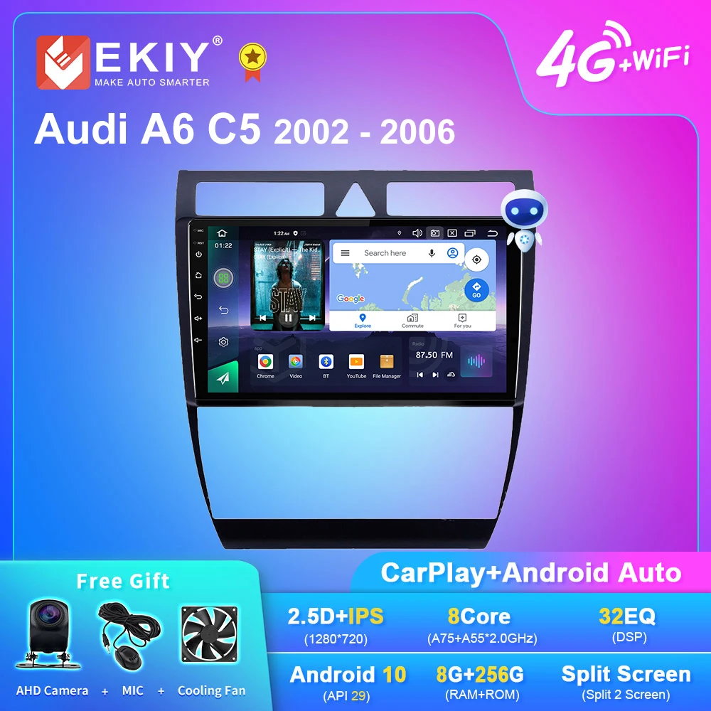 

EKIY Q7 Android 10 Car Radio For Audi A6 C5 2002 - 2006 Auto Stereo Multimedia Video Player Navigation GPS DSP Carplay 2din DVD