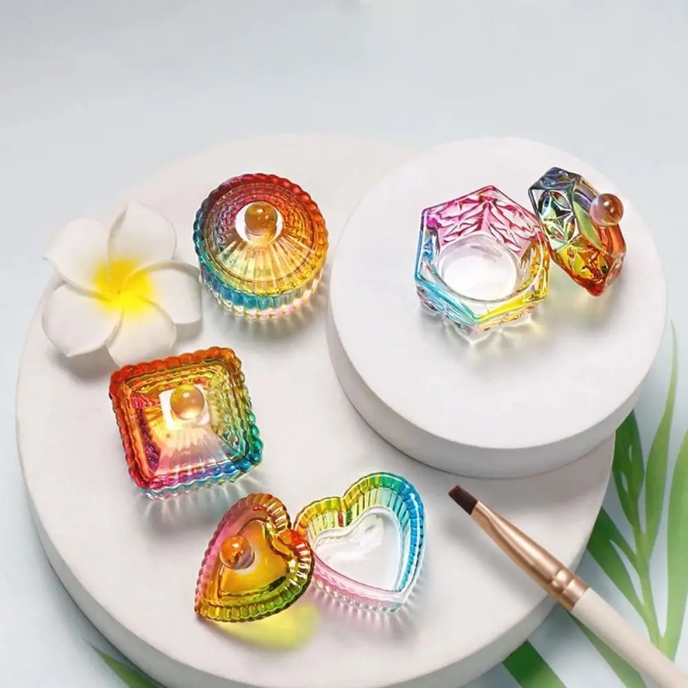 Красочная кисть для ручки шайба дизайна ногтей стеклянная щетка чистки