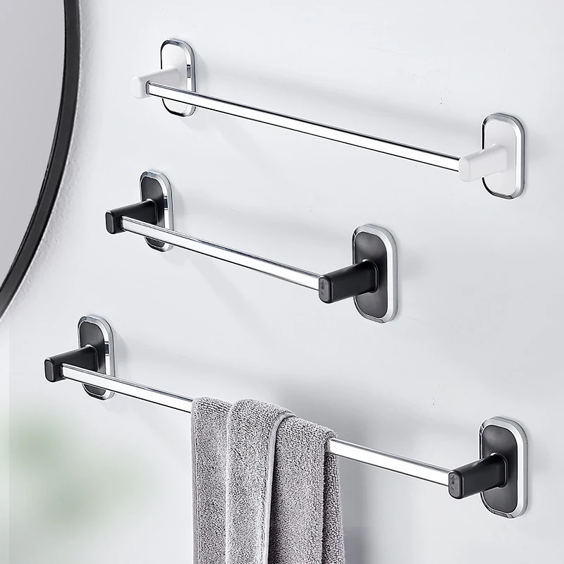 

Towel Supporter Suction No-punching Hanger Single Holder Toilet Mounted Steel Rod Stainless Cup Hanging Cloth Wall Bathroom Rack
