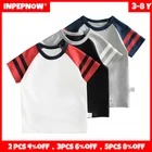 INPEPNOWлетняя детская одежда ; Футболка для мальчиков; Хлопковые детские футболки с короткими рукавами и рисунком динозавра; Милая Повседневная футболка для мальчиков; От 2 до 10 лет DX-CZX279