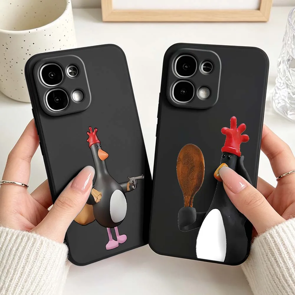 Фото Черный чехол для телефона Black Chicken Gun для OPPO A9 A31 A53 A5 A6 A80 A60 A40 A98 A96 A94 A76 A54 A55 A56 A74 A73 Pro 5G, черный №1