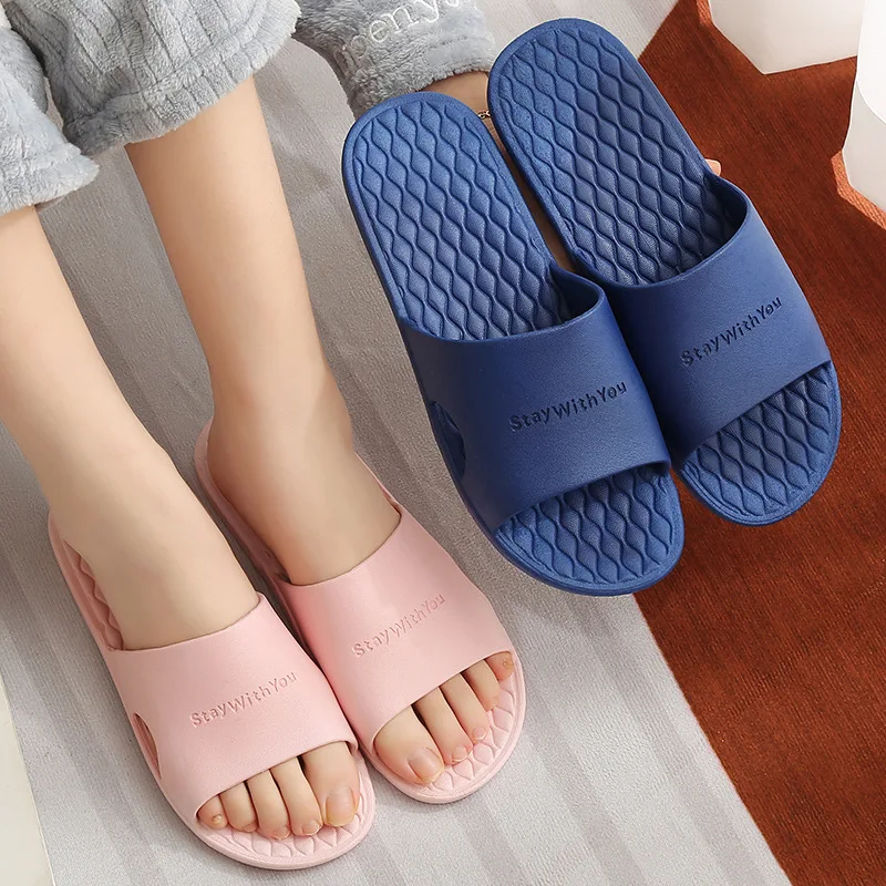 

New Couple's Home Slippers Plastic Slippers Bathroom Bath Soft Bottom Non-Slip