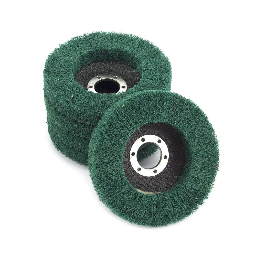 

5Pcs Nylon Fiber Flap Wheels Polishing Buffing Wheel Scouring Pad Grinding Disc for Angle Grinder for Metal Polisher