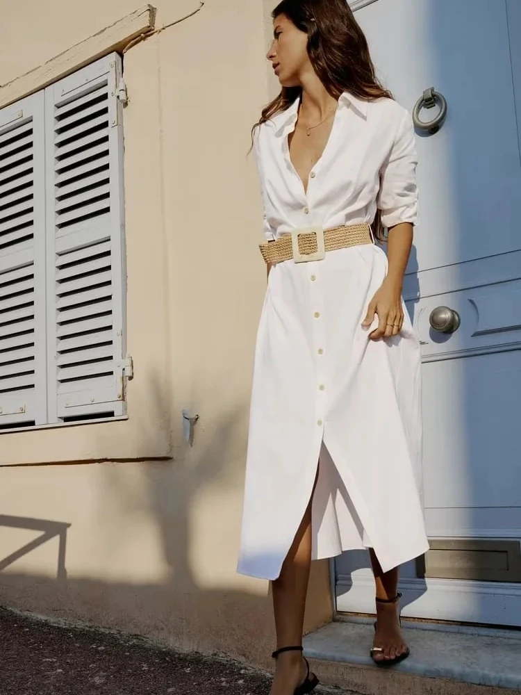 

Женский ремень в сборе PB & ZA, стильные рубашки из смешанного льна