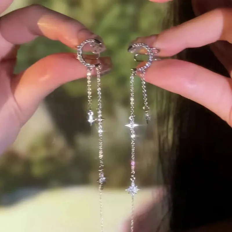 

Женские серьги-клипсы «Луна брызги»