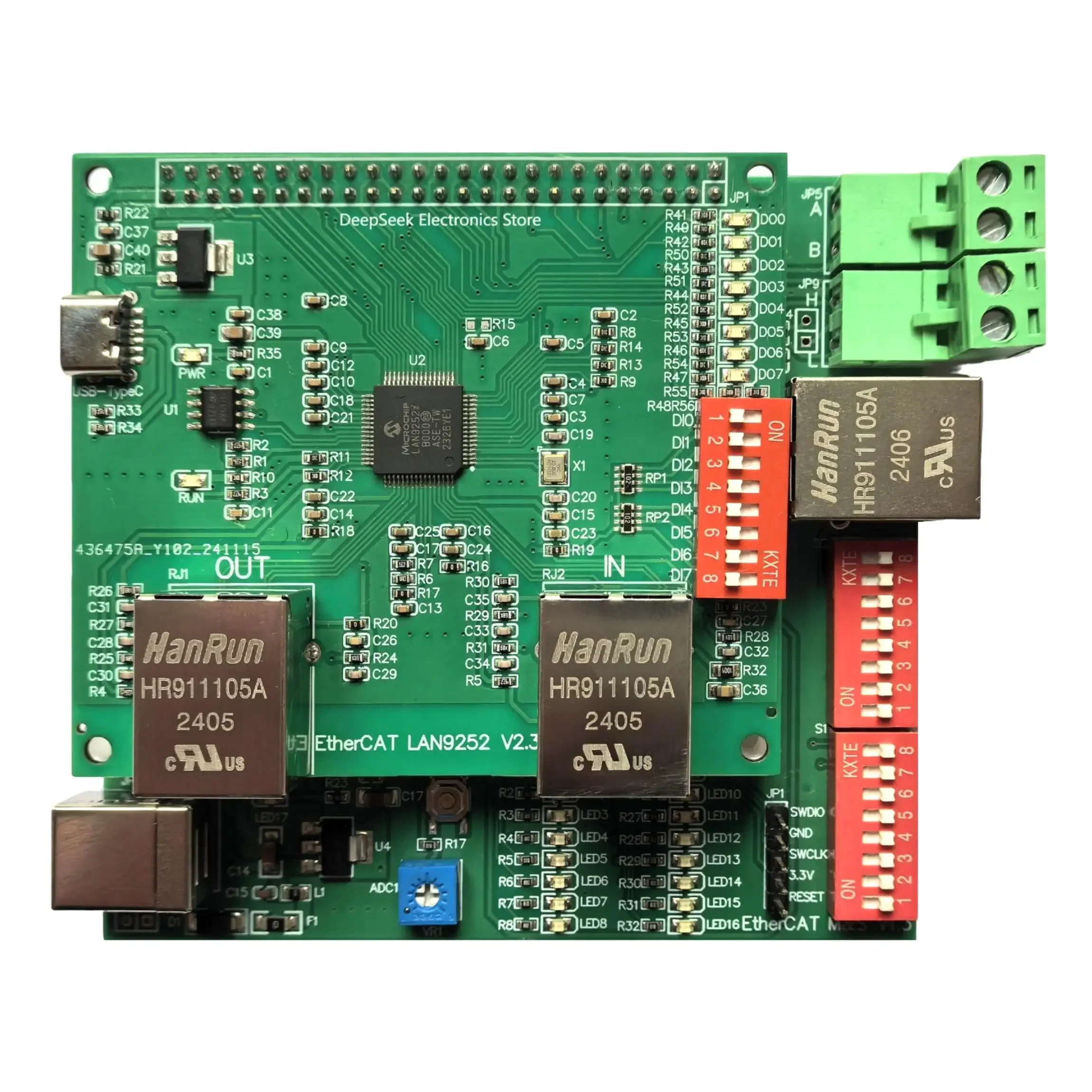 Фото Плата разработки EtherCAT AX58100/LAN9252, подопечная станция 8IO CIA402 на базе STM32F407VE №4