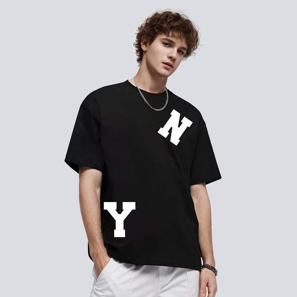 Мужская футболка из Нью-Йорка хлопковая повседневная высокого качества летняя с