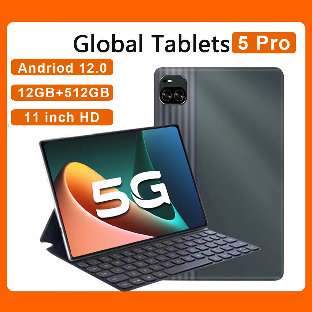 

Global Version Tablet Android Pad 5 Pro 11 Inch 12GB+512GB 10 Core WIFI New Tablette Google Play PC Send Keyboard 5G Tablets PC