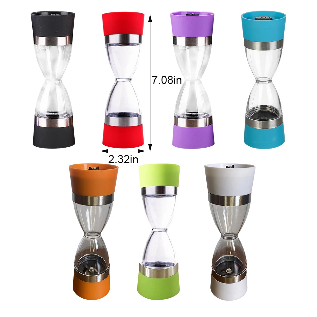 Двуглавый Песочный Таймер Мельница Для Перца Ручная Пластиковая Прозрачная