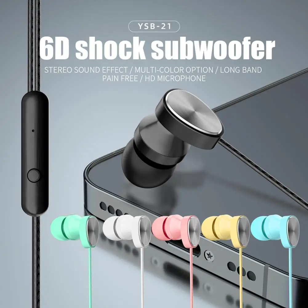 

Portable Universal 3.5mm Wired Headphones Stereo In-ear Earphone Sports Headset Compatible For Android Smartphone