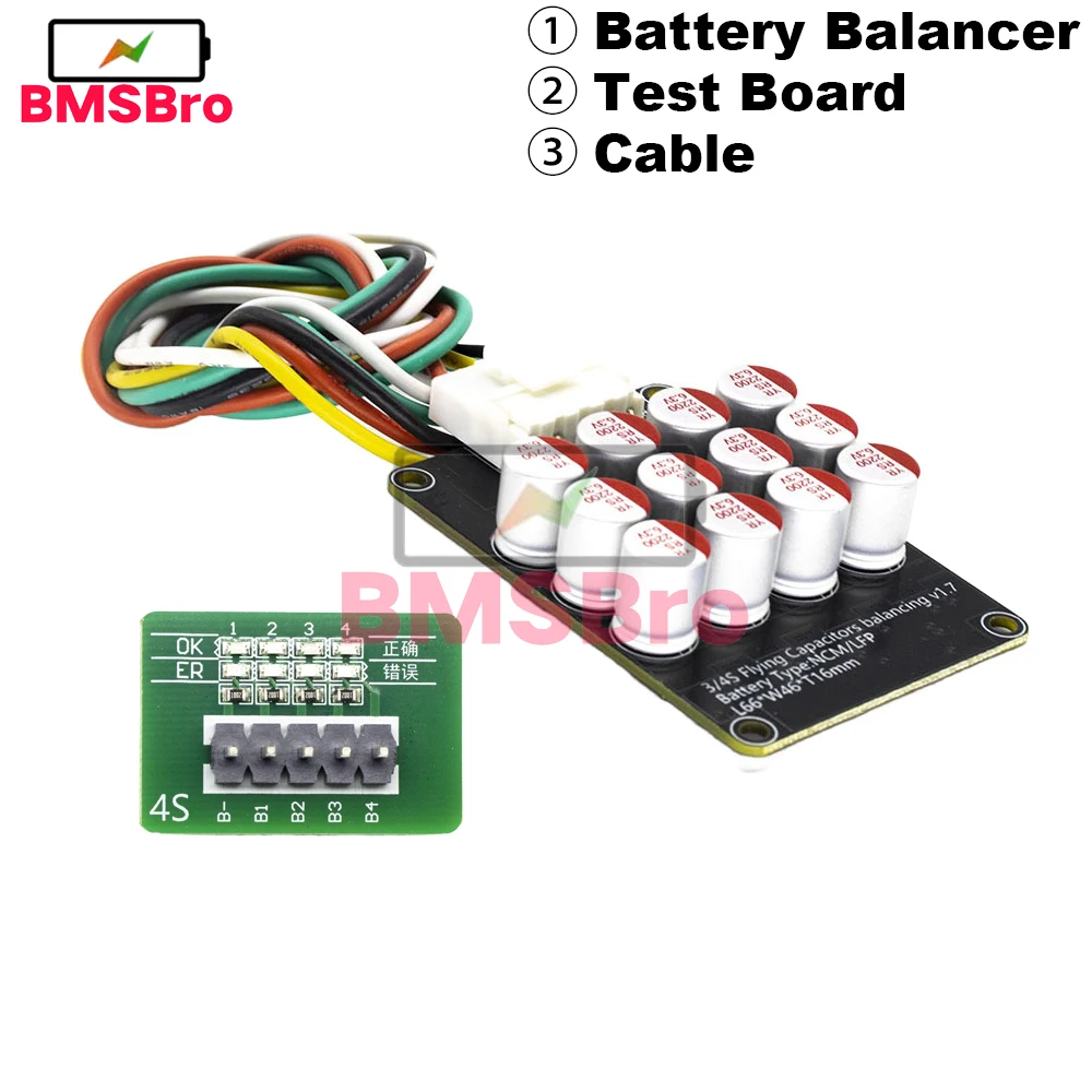 BMS 4S Li-ion Lithium Battery Balancer Equalizer + Tester Board Battery Cell Packs Balance for Ebike Escooter Hoverboard