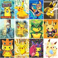 diy anime cartoon pikachu diamond painting pokemon mosaic cross stitch kit rhinestone picture childrens room decor handmade art