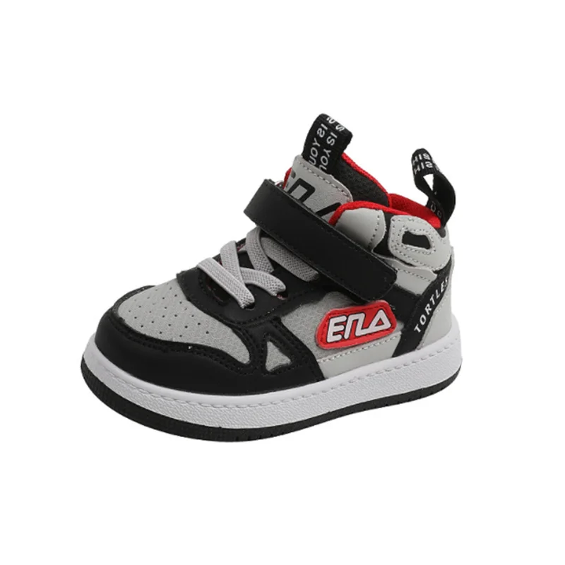 

2022 New Autumn Baby First Walkers High-help Leather Toddler Kids Sneakers Outdoor Tennis Fashion Little Baby Girls Boys Shoes