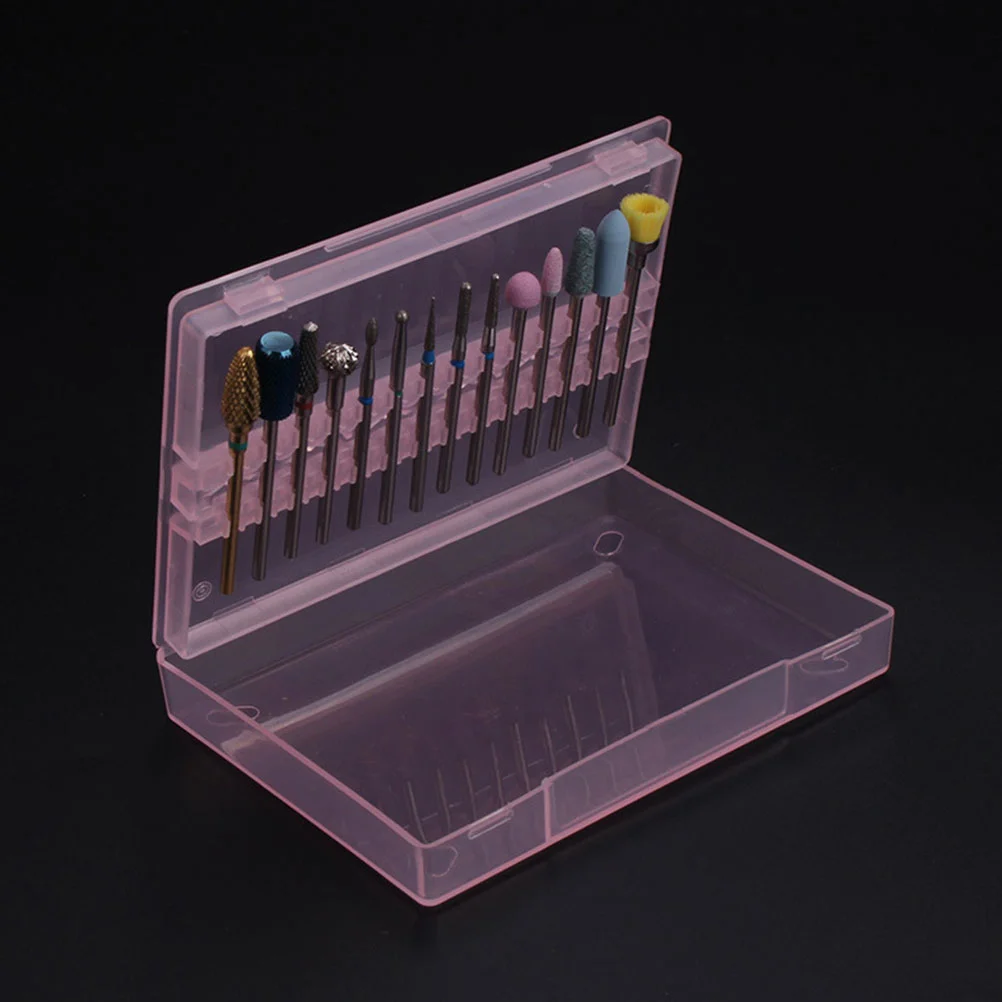 Reusable Nail Drill Bits Storage Boxes Manicure Grinding Boxes Nail