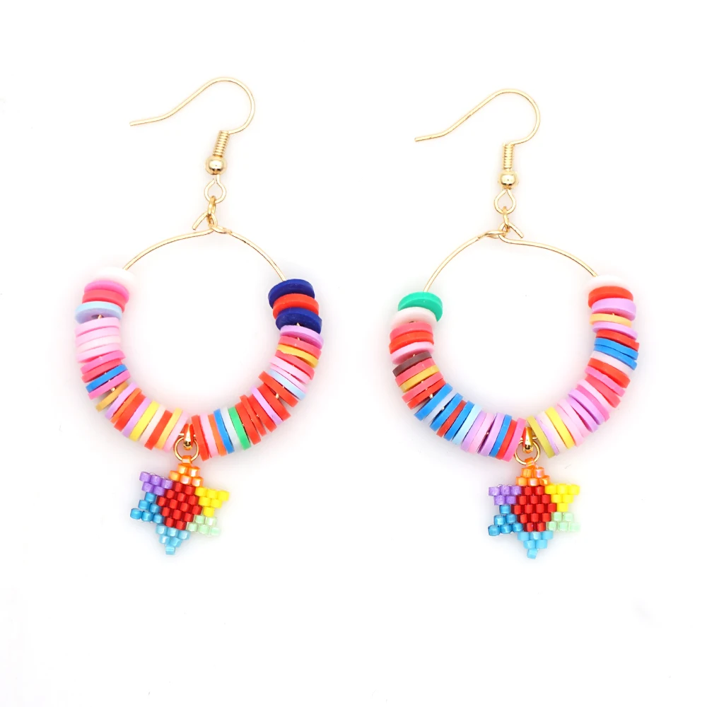 Серьги-подвески глаза Миюки Хамаса золотистые и разноцветные для мужчин женщин