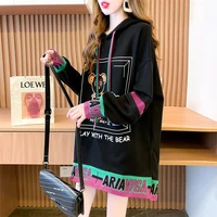 hooded sweatshirts womens 2022 autumn lazy style designer loose casual anime hoodies streetwear hip hop y2k top kawaii clothes