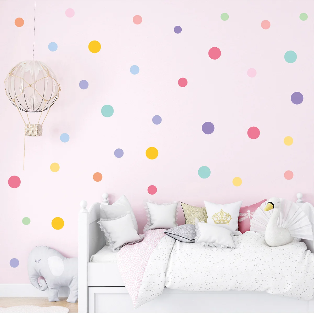 Star Wall Decals Multicolor Removable Polka Dots Wall Stickers for Kids Nursery Room Classroom Decor (Multicolor, Star)