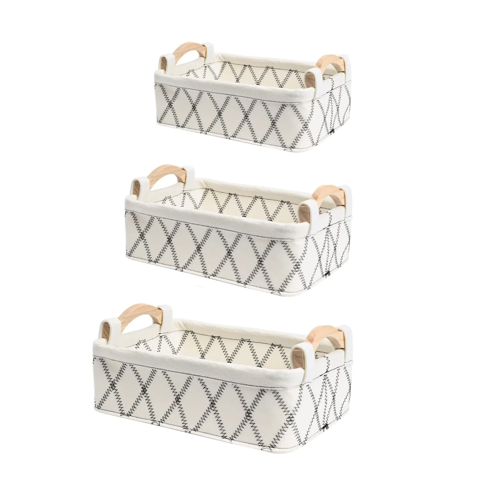 

Складная корзина для хранения из войлока, набор корзин для хранения, удобная коробка, органайзер с деревянной ручкой, стильный дизайн, прочн...