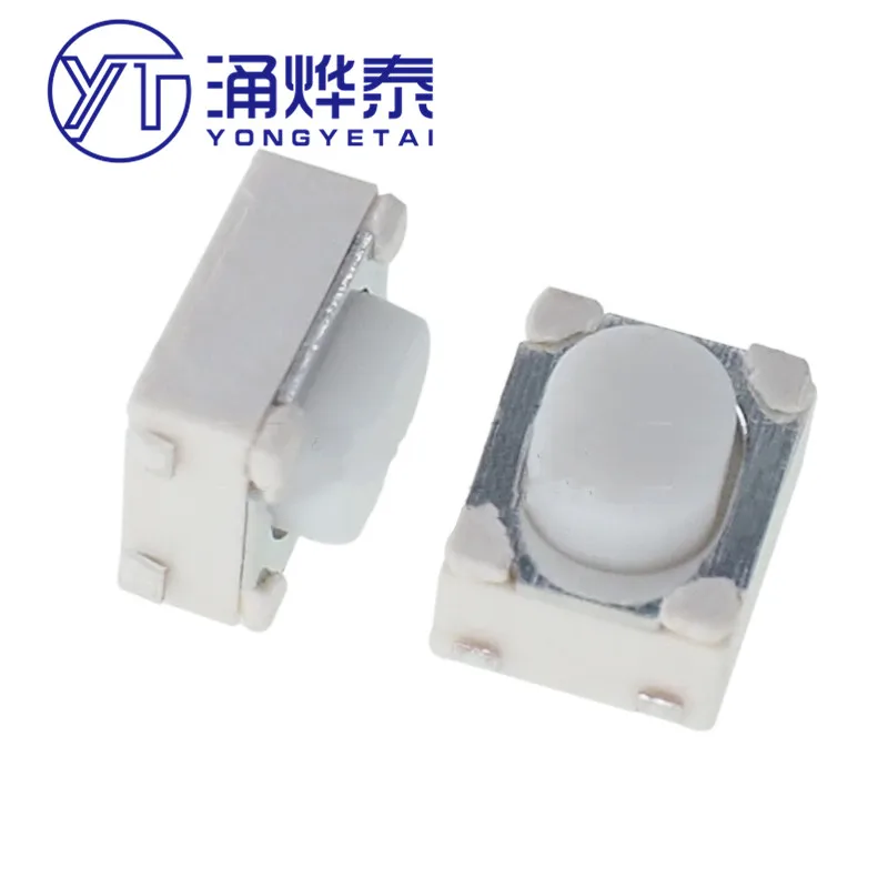YYT 10 шт. белый тактовый переключатель 3*4*2.5 патч с четырьмя ногами/посылка ножек 3x4