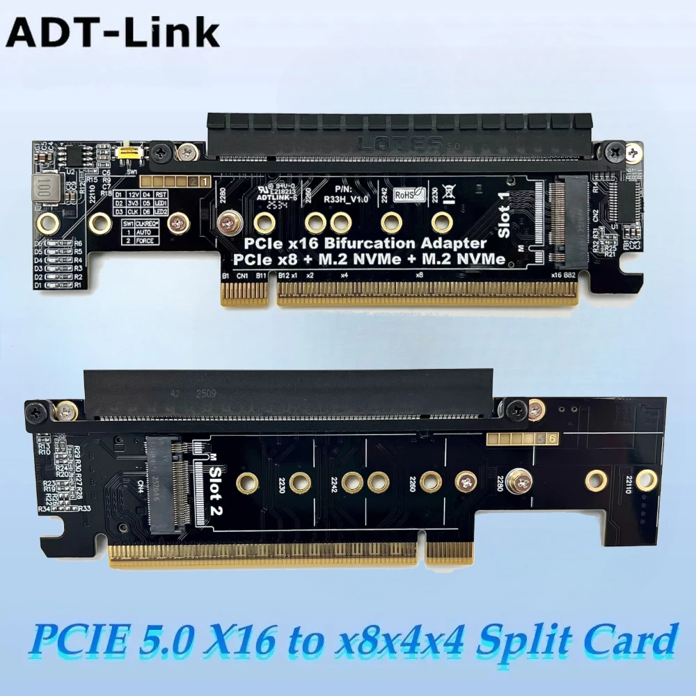 ADT-Link PCIe 5.0 X16 к X8 X4 X4 Split Riser Card | AliExpress