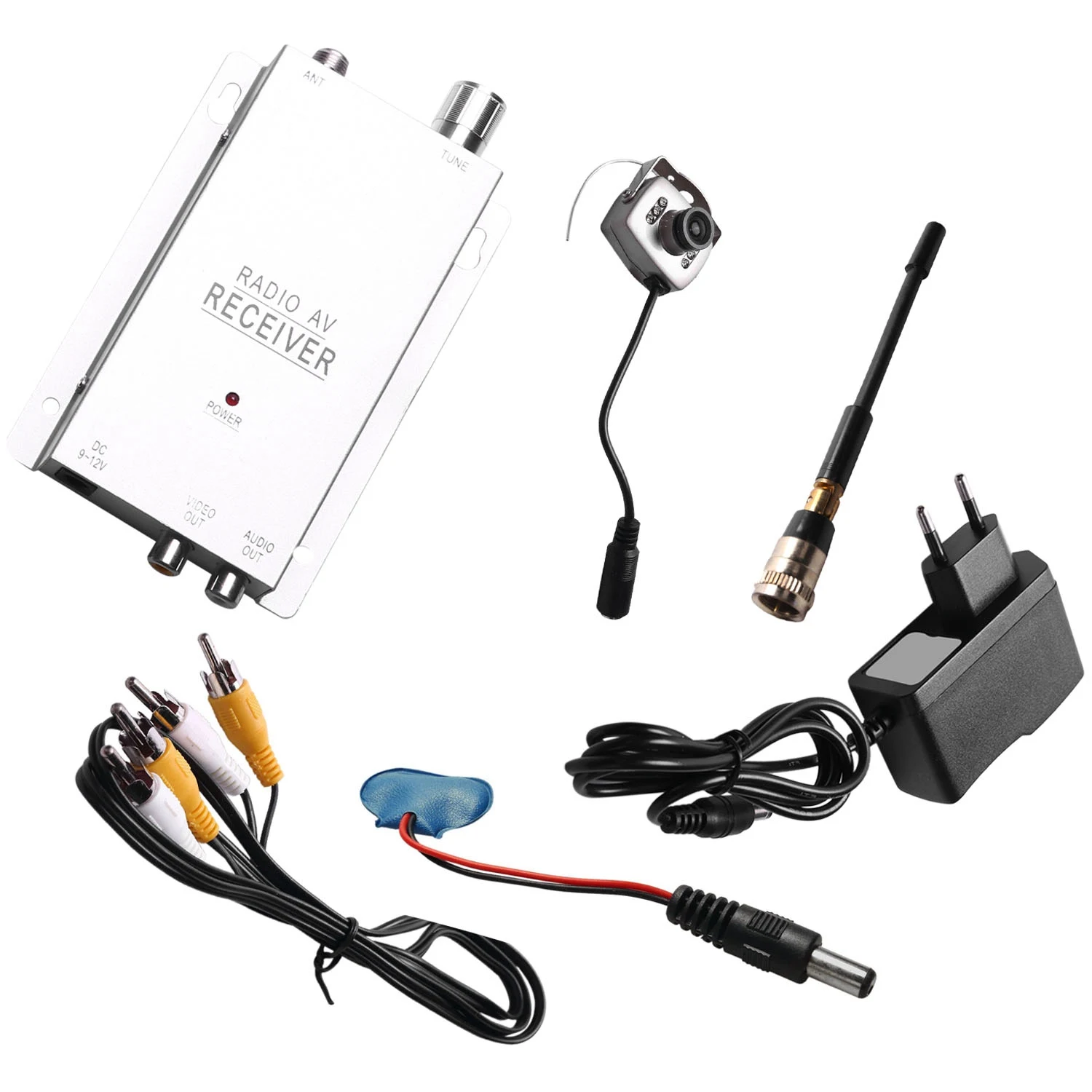 

1.2G Wireless Camera Kit Radio AV Receiver with Power Supply Surveillance Home Security(EU Plug)